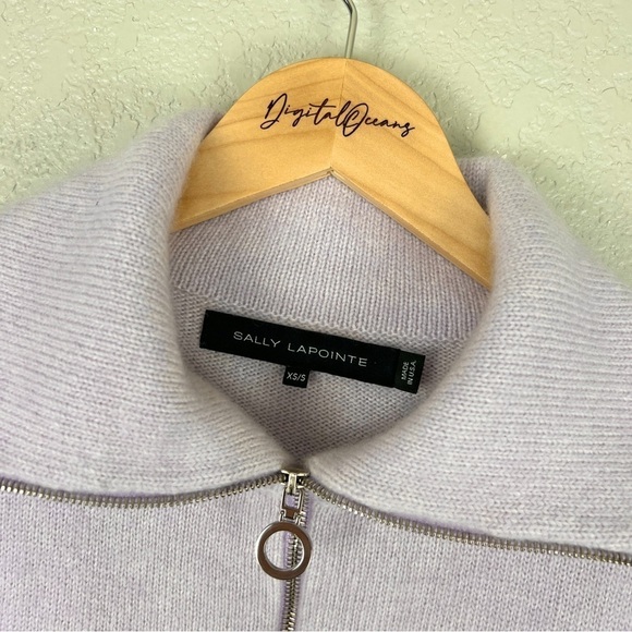 LaPointe Cashmere Silk Lavender Sweater XS/S Quiet Lux EUC Purple Spring Pastel - Picture 5 of 10